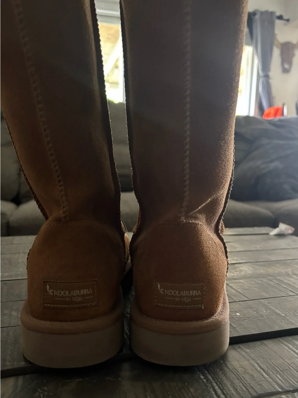 Koolaburra Chestnut Suede Boot with Plush Cream Shearling